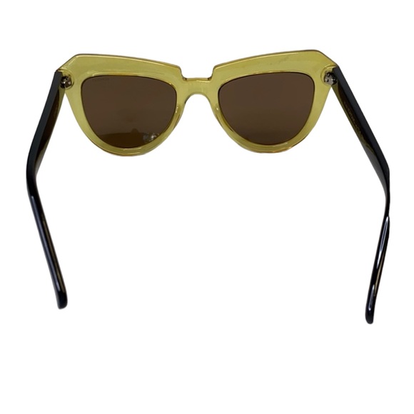 KOMONO Stella Cider Black Sunglasses NEW Yellow Color block Cat eye UV400 - Picture 7 of 14